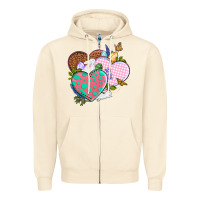 Sandshell Easter Day Western Easter hearts Zipper Hoodie - OliviaCreatesArt