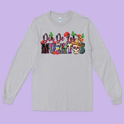 Dia De Los Muertos Long Sleeve Tee Designed By Texasbilliewilder