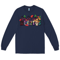 Navy Dia De Los Muertos Long Sleeve Tee - texasbilliewilder