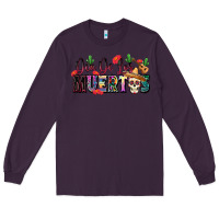Plum Dia De Los Muertos Long Sleeve Tee - texasbilliewilder