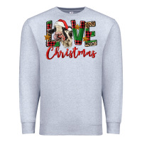 Heather Grey love christmas holstein heifer Premium Sweatshirt - FaDigitalArtStudio
