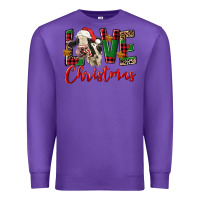 Purple love christmas holstein heifer Premium Sweatshirt - FaDigitalArtStudio