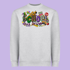 School Bus Driver Mardi Gras Heavyweight Sweatshirt Designed By Cowgirlartshop