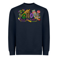 Navy school bus driver mardi gras Heavyweight Sweatshirt - CowGirlArtShop