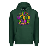 Sports Green mardi gras queen Premium Hoodie - FaDigitalArtStudio
