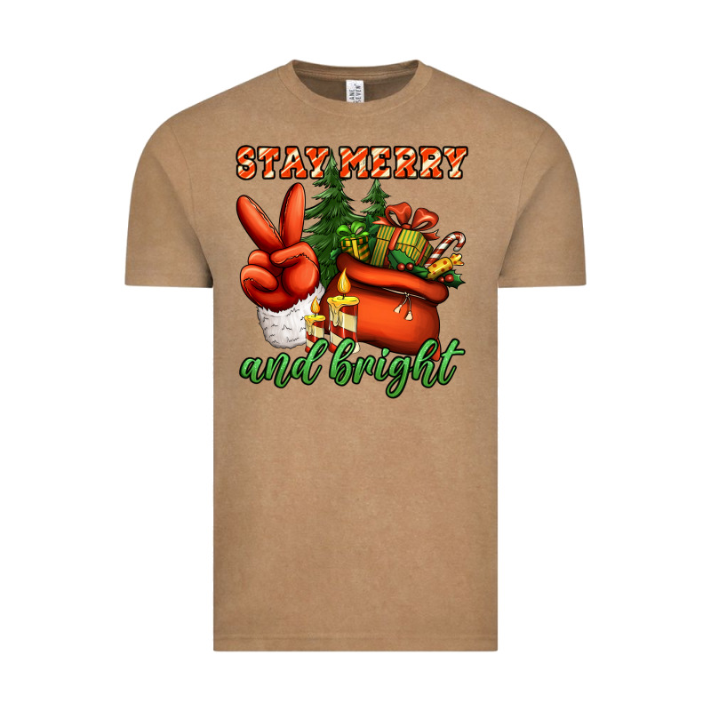 Stay Merry And Bright Peace Hand Vintage Tee by Jasminsmagicworld | Teevron