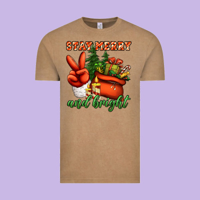 Stay Merry And Bright Peace Hand Vintage Tee Designed By Jasminsmagicworld