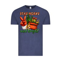 Vintage Denim stay merry and bright peace hand Vintage Tee - Jasminsmagicworld