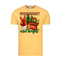 Vintage Mustard stay merry and bright peace hand Vintage Tee - Jasminsmagicworld