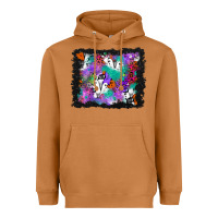 Meerkat halloween ghost and turquoise glitter background Heavyweight Hoodie - BundleAndBundleShop