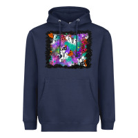 Navy halloween ghost and turquoise glitter background Heavyweight Hoodie - BundleAndBundleShop