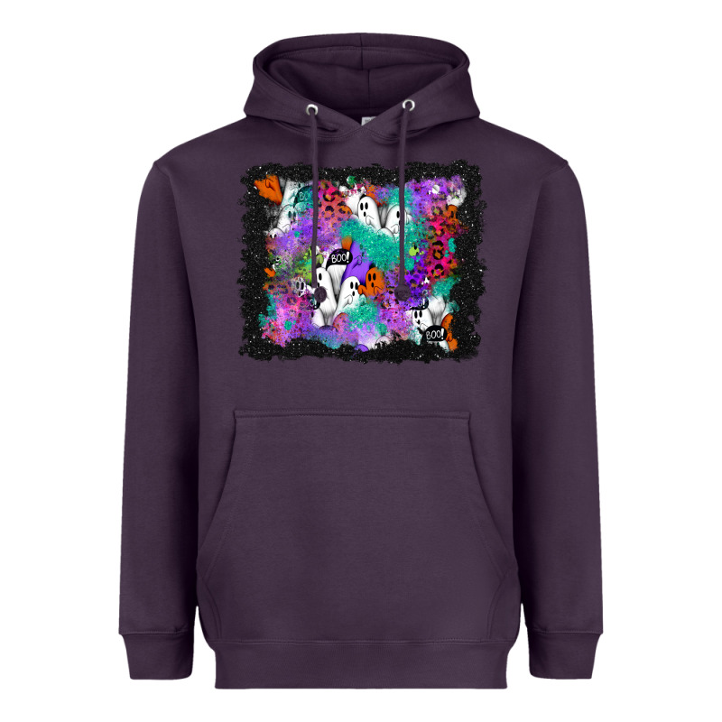 Halloween Ghost And Turquoise Glitter Background Heavyweight Hoodie by BundleAndBundleShop | Teevron