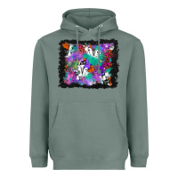 Sage halloween ghost and turquoise glitter background Heavyweight Hoodie - BundleAndBundleShop