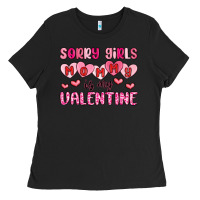 Black sorry girls mommy is my valentine Ladies Tee - MaliasSmallBusiness