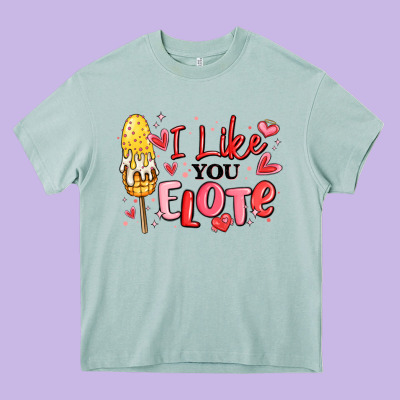 I Like You Elote Mexican Valentines Day Heavy Core Tee Designed By Maliassmallbusiness