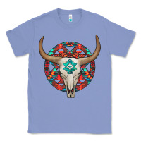 Colony Blue turquoise aztec bullskull Classic Tee - JahusDesignShop