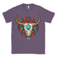 Lavender turquoise aztec bullskull Classic Tee - JahusDesignShop