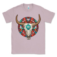 Lilac turquoise aztec bullskull Classic Tee - JahusDesignShop