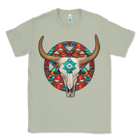 Matcha turquoise aztec bullskull Classic Tee - JahusDesignShop