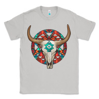 Moon Dust turquoise aztec bullskull Classic Tee - JahusDesignShop