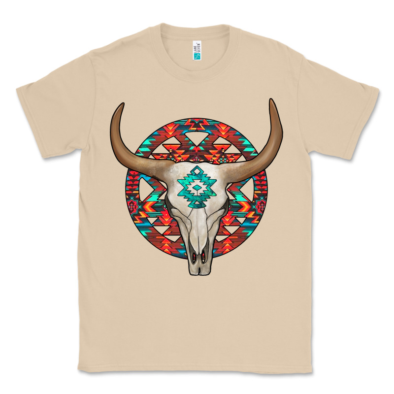 Turquoise Aztec Bullskull Classic Tee by JahusDesignShop | Teevron