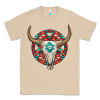 Mushroom turquoise aztec bullskull Classic Tee - JahusDesignShop