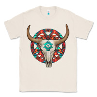 Natural turquoise aztec bullskull Classic Tee - JahusDesignShop