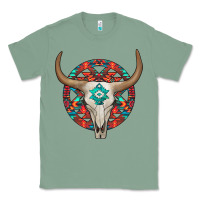 Sage turquoise aztec bullskull Classic Tee - JahusDesignShop