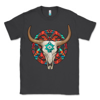 Smoke turquoise aztec bullskull Classic Tee - JahusDesignShop