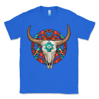 True Royal turquoise aztec bullskull Classic Tee - JahusDesignShop
