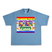 Pebble Blue what a beautiful day to respect other people's pronouns  tumbler Urban Heavy Tee - JahusDesignShop