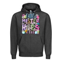Charcoal Heather Easter Day Little mister hops a lot Zipper Hoodie - OliviaCreatesArt