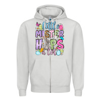Dove Grey Easter Day Little mister hops a lot Zipper Hoodie - OliviaCreatesArt