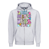 Heather Grey Easter Day Little mister hops a lot Zipper Hoodie - OliviaCreatesArt