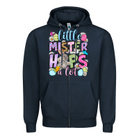 Navy Easter Day Little mister hops a lot Zipper Hoodie - OliviaCreatesArt