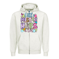 Oatmeal Heather Easter Day Little mister hops a lot Zipper Hoodie - OliviaCreatesArt