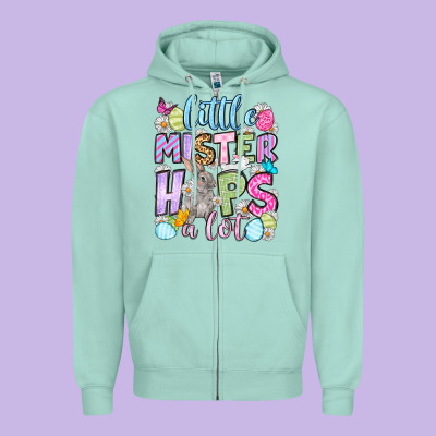 Easter Day Little Mister Hops A Lot Zipper Hoodie Designed By Oliviacreatesart