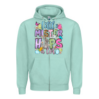 Seafoam Easter Day Little mister hops a lot Zipper Hoodie - OliviaCreatesArt