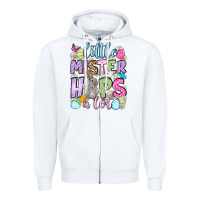 White Easter Day Little mister hops a lot Zipper Hoodie - OliviaCreatesArt