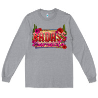 Heather Grey Badass Mamacita Long Sleeve Tee - texasbilliewilder