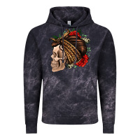 Cloud Black leopard bandana and roses skull Vintage Hoodie - Jasminsmagicworld