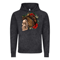 Vintage Black leopard bandana and roses skull Vintage Hoodie - Jasminsmagicworld