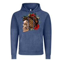 Vintage Denim leopard bandana and roses skull Vintage Hoodie - Jasminsmagicworld