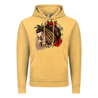 Vintage Mustard leopard bandana and roses skull Vintage Hoodie - Jasminsmagicworld