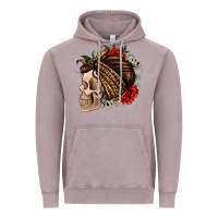 Vintage Zinc leopard bandana and roses skull Vintage Hoodie - Jasminsmagicworld