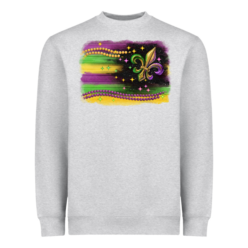 Mardi Gras Flag Heavyweight Sweatshirt by CowGirlArtShop | Teevron