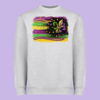 Mardi Gras Flag Heavyweight Sweatshirt Designed By Cowgirlartshop