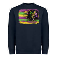 Navy mardi gras flag Heavyweight Sweatshirt - CowGirlArtShop