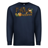 Navy fall in love Premium Sweatshirt - BundleAndBundleShop