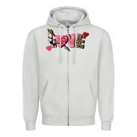 Dove Grey Love Valentine's Day Zipper Hoodie - FaDigitalArtStudio